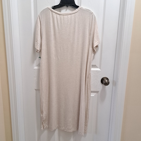 Miiyu | Simons PJ's Beige Sleep Dress V-neck Women's XL Embroidered Pyjama - Picture 12 of 13